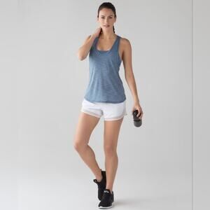 Lululemon Glide and Stride Yoga Gym Tank Top Heathered Blue Size 6